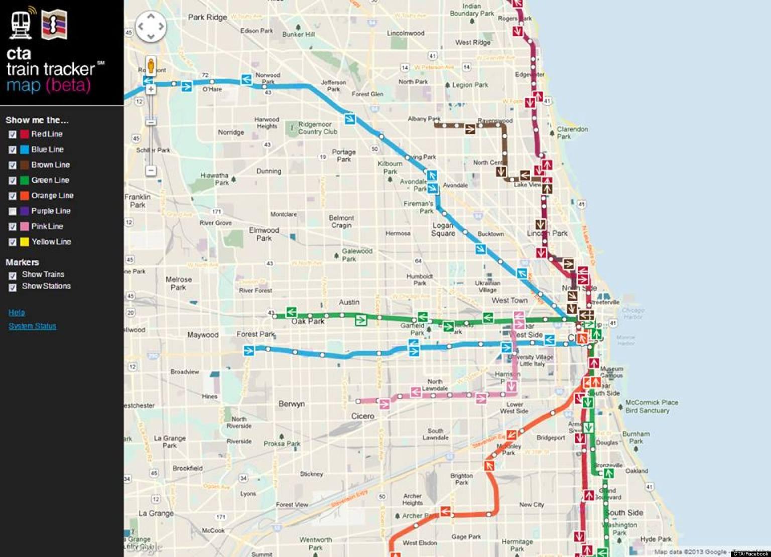 Chicago transit map Chicago public transit map (United States of America)