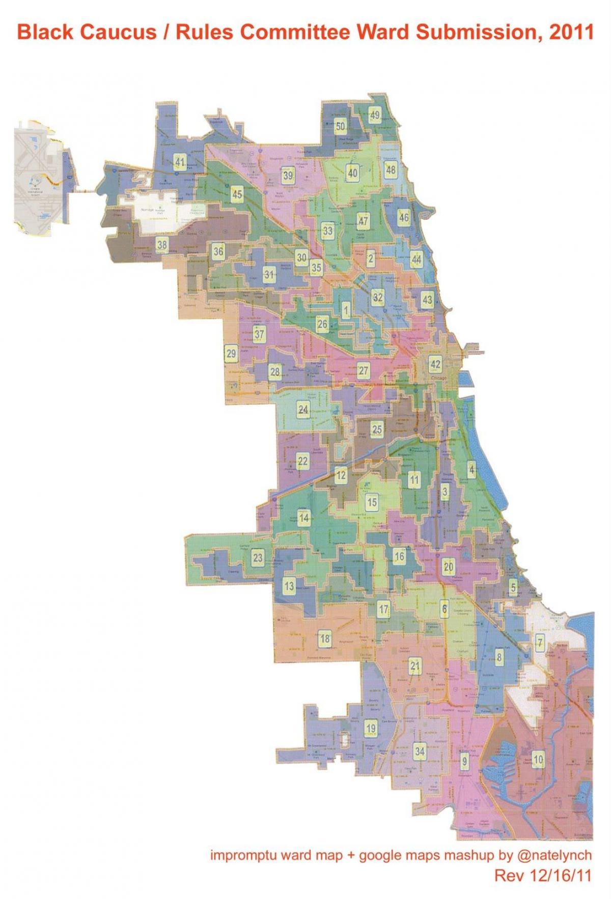 Chicago ward map City of Chicago ward map (United States of America)