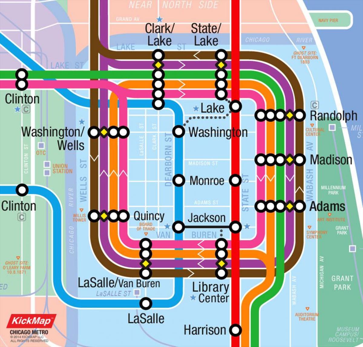 Map of Chicago loop - Loop Chicago map (United States of America)