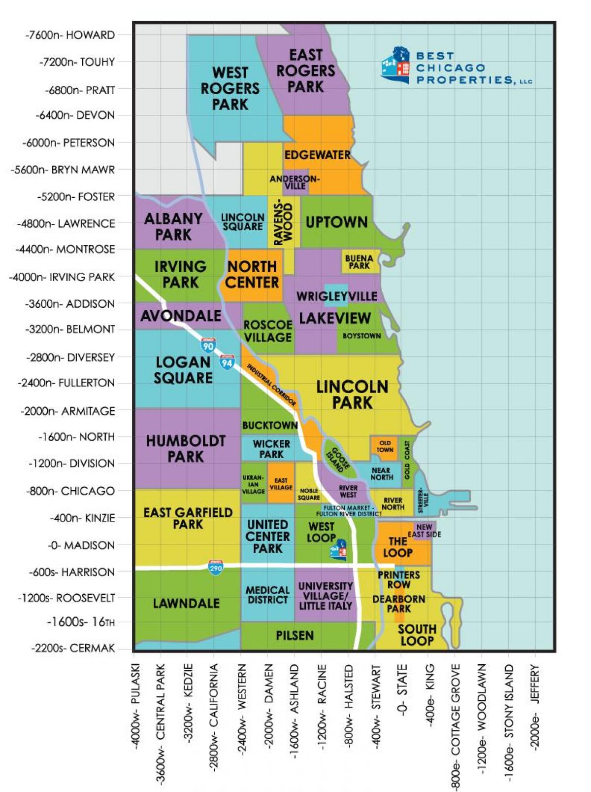 Downtown Chicago Street Map Printable