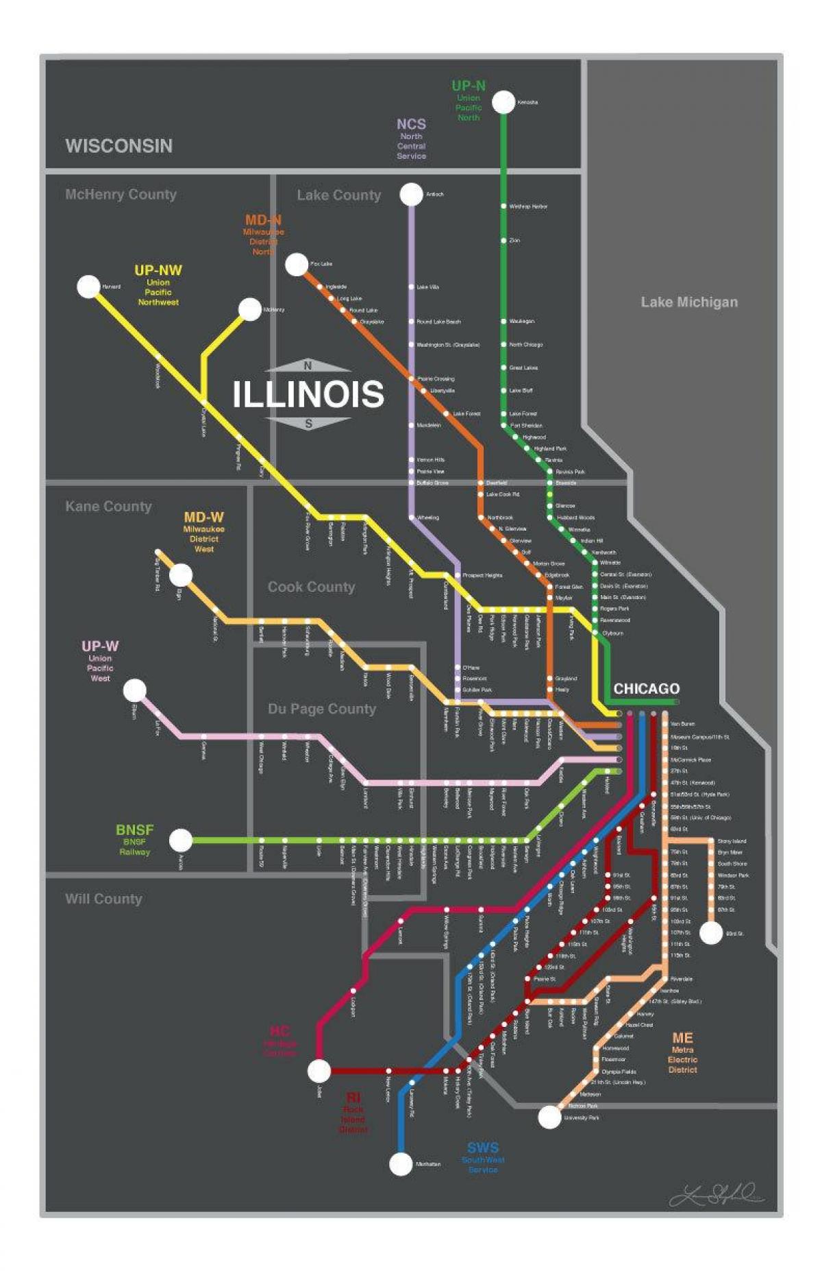 metra map Chicago