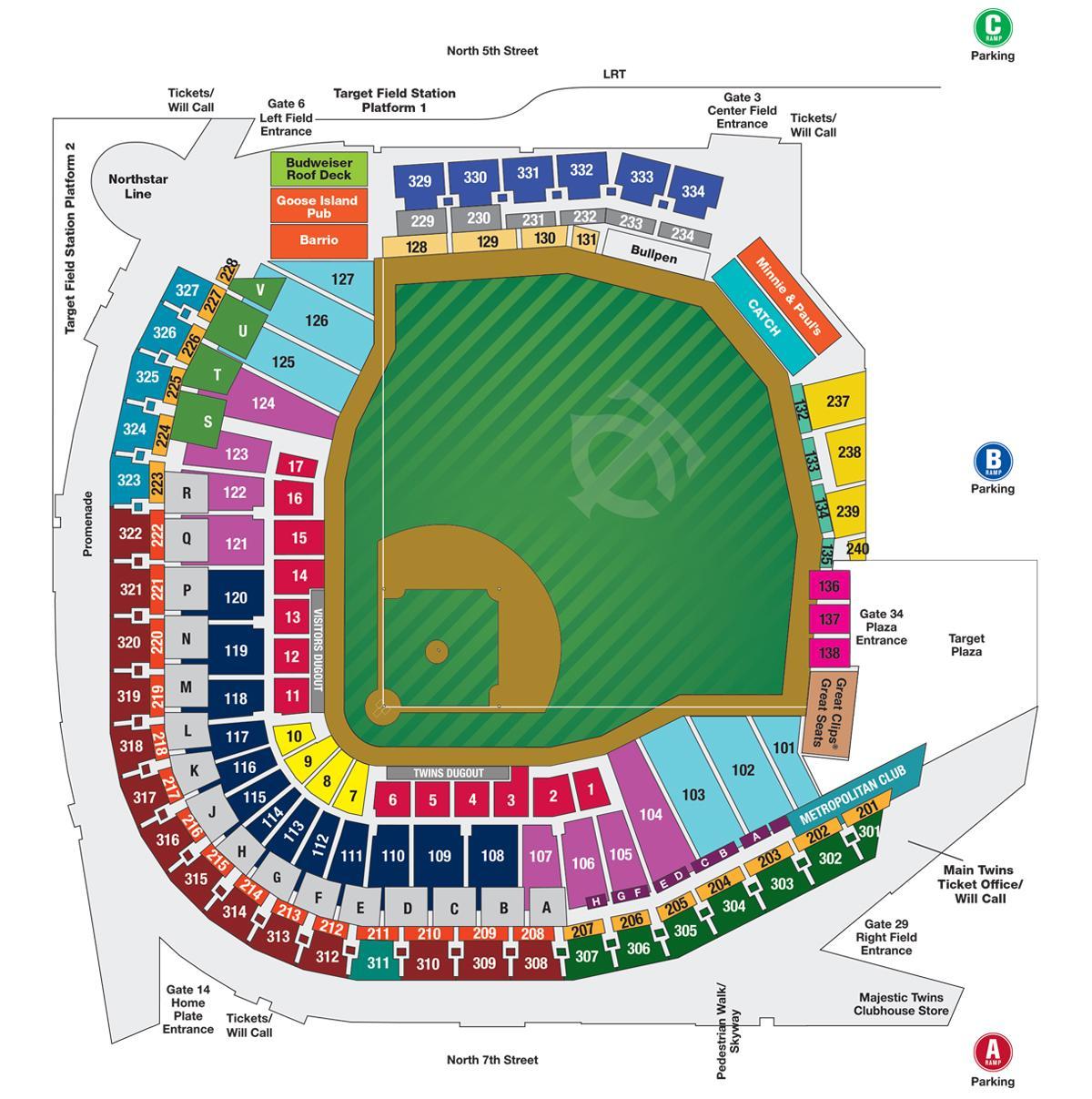 Wrigley field map Wrigley field seating map with seat numbers (United