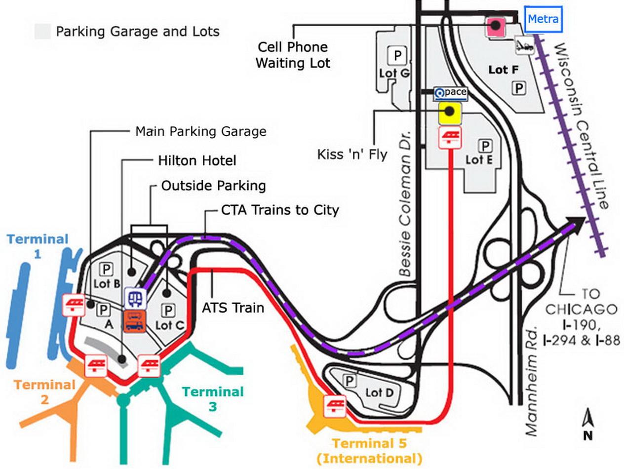 O Hare Parking Map Chicago O Hare Parking Map United States Of America