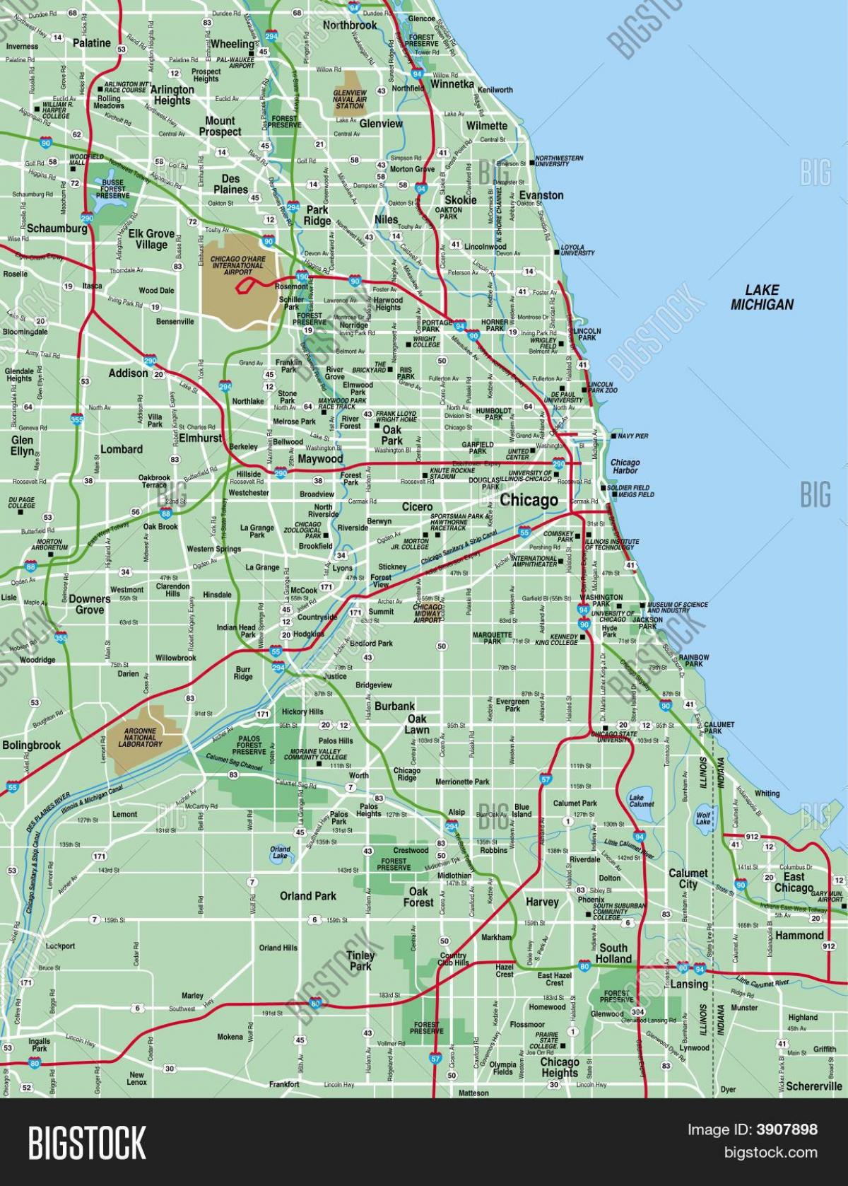 map Chicago area