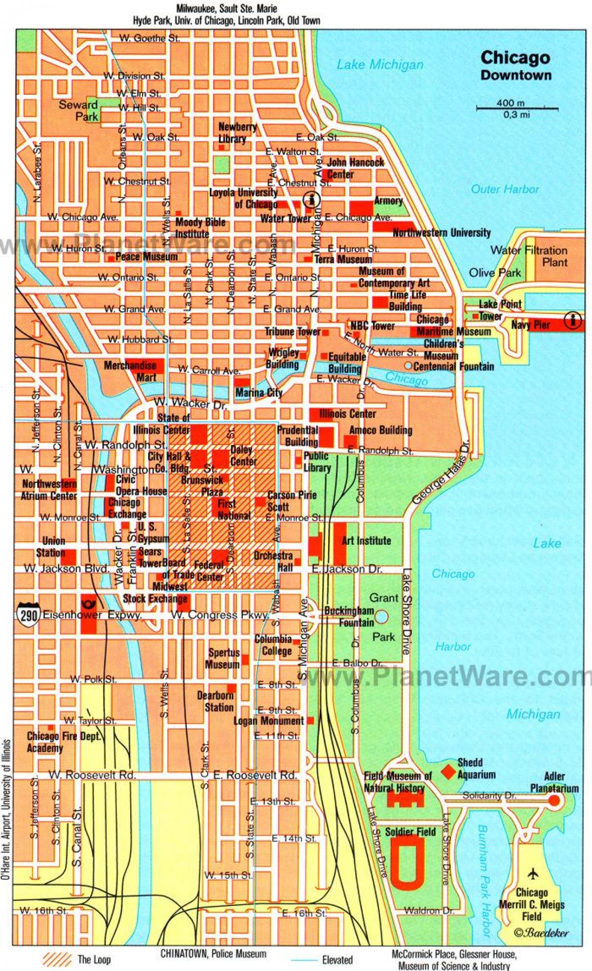 map of Chicago attractions