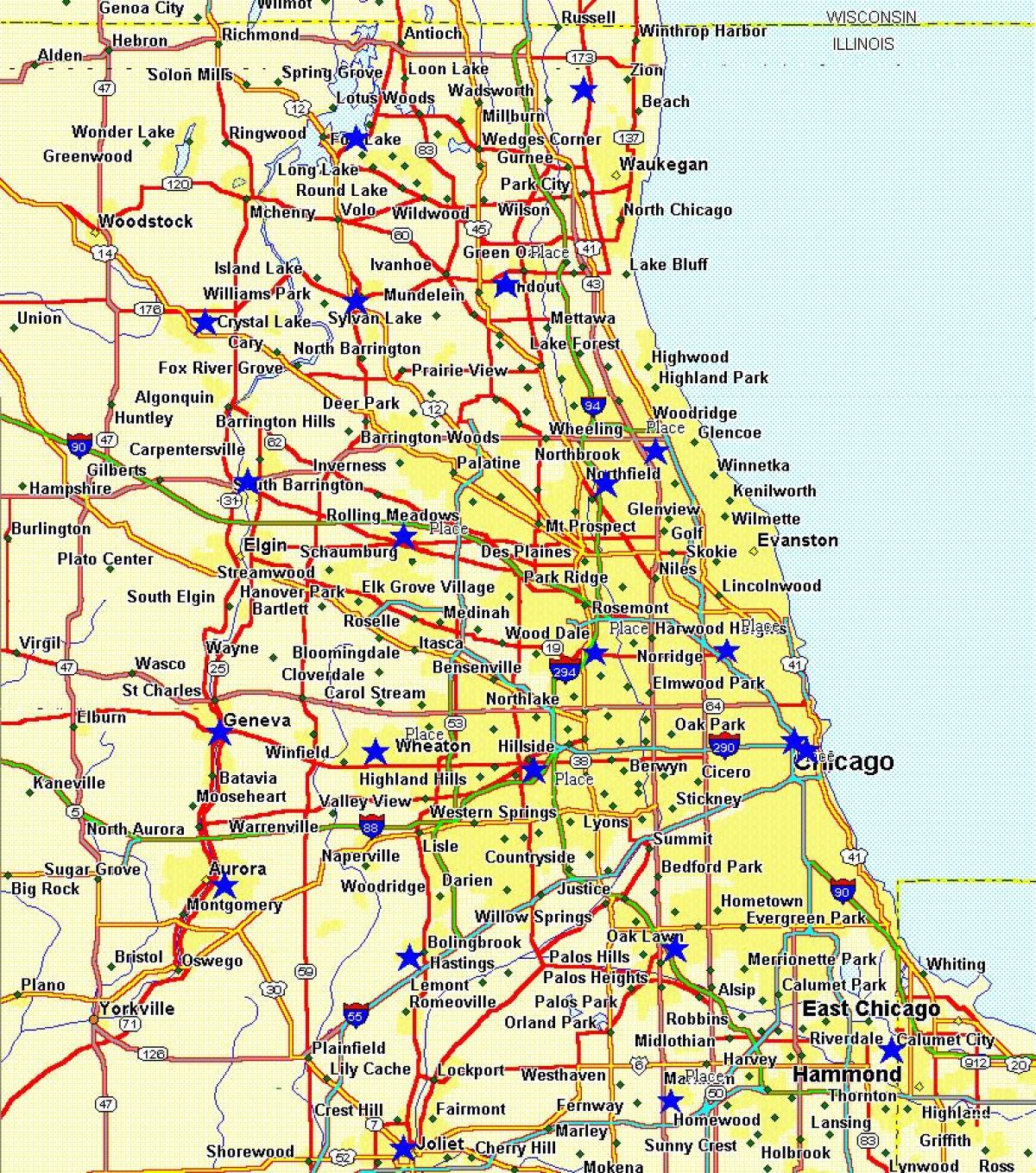 Chicago map City map of Chicago (United States of America)