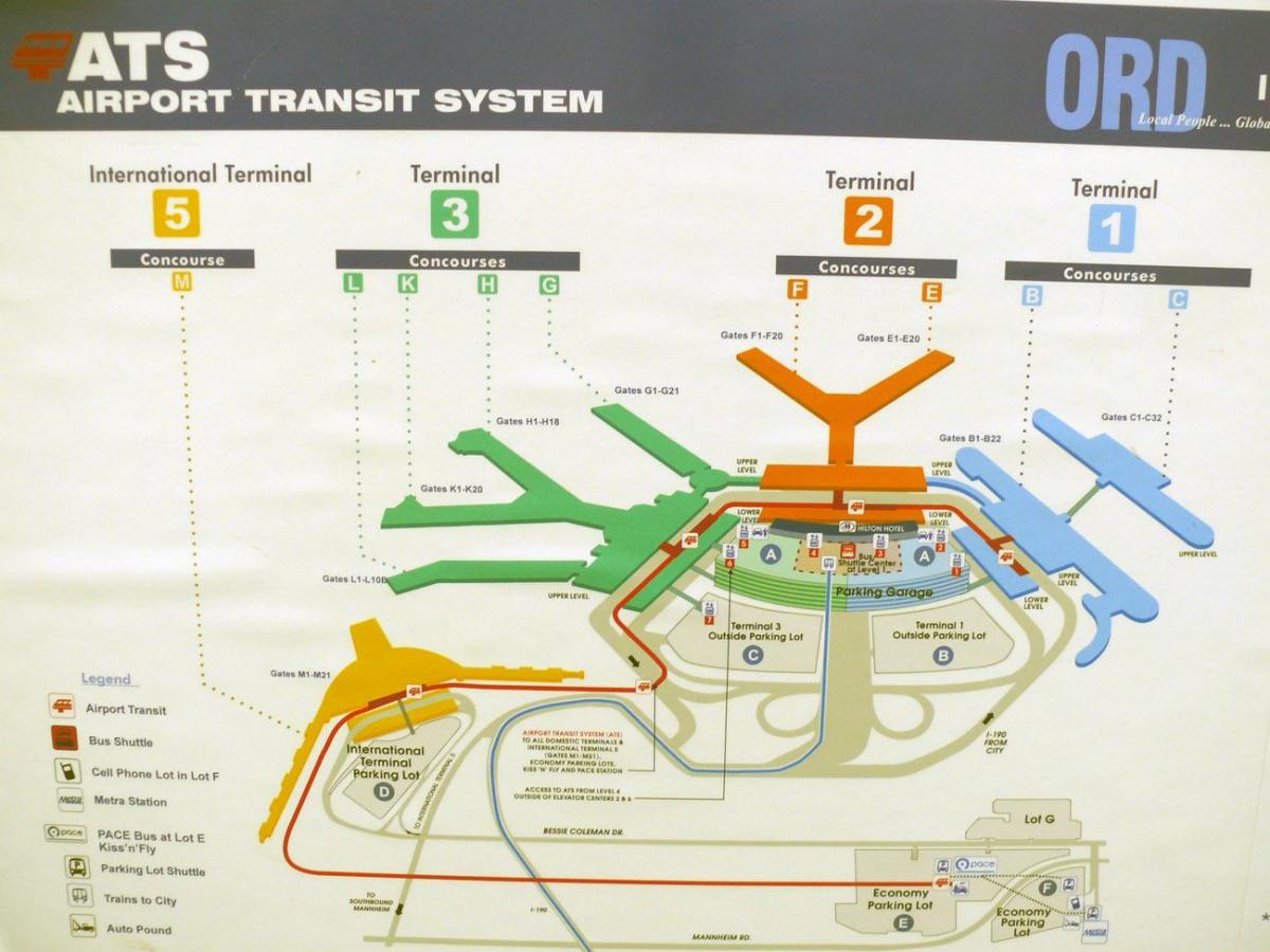 map of O Hare terminals