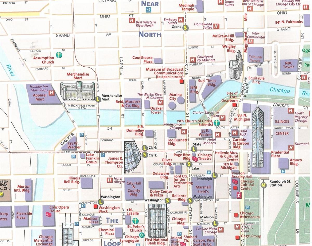 tourist map of Chicago