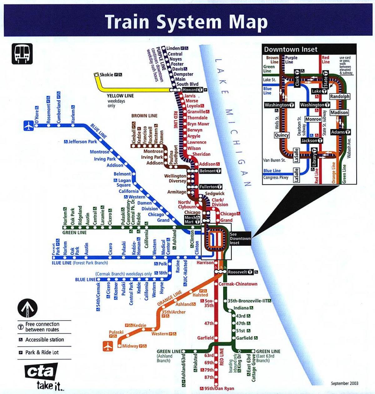 Chicago metro lines map