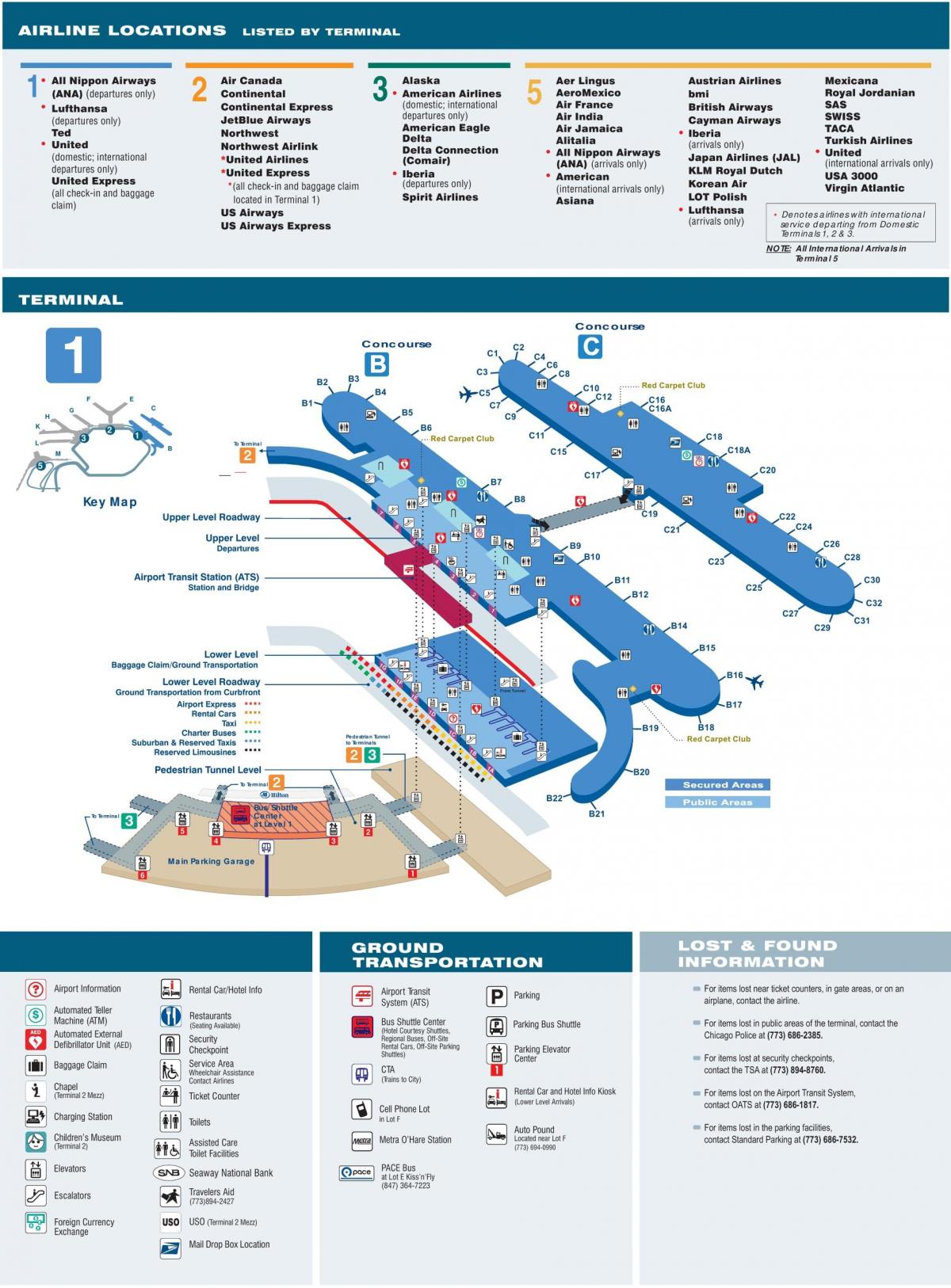 map of O Hare terminal 1