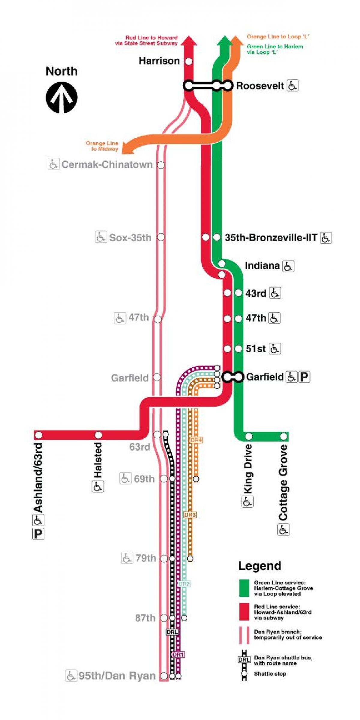 map of red line Chicago