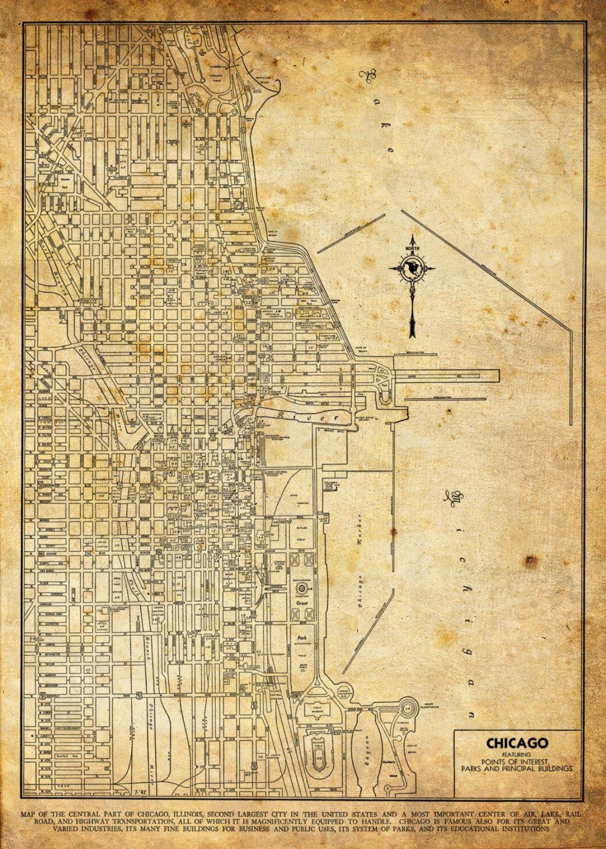 vintage map of Chicago