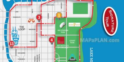 Chicago big bus tour map