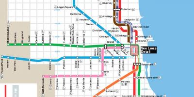 Map of Chicago blue line