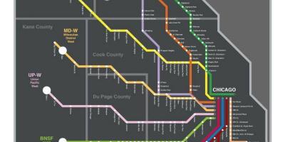 Metra train map Chicago
