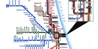 Train map of Chicago