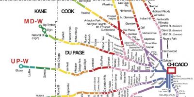 Chicago area train map
